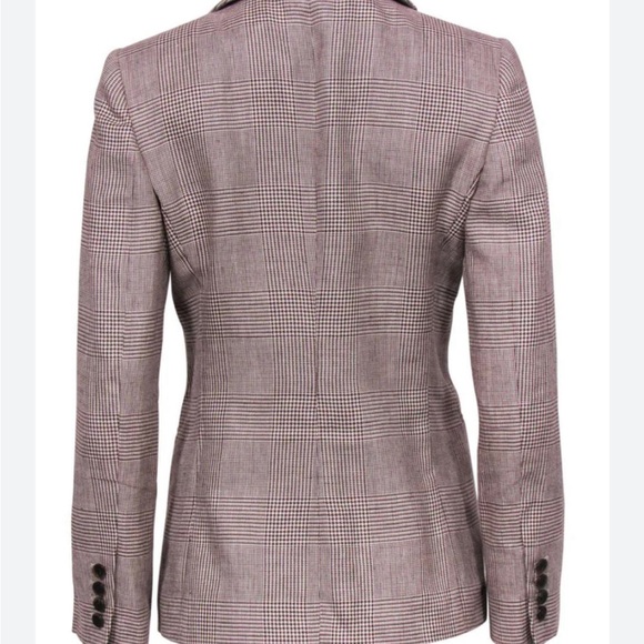 Giorgio Armani Single Breast Houndstooth Checkered Brown Black Blazer SIZE 6 - Picture 2 of 2
